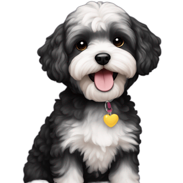 Maltipoo dog black colour  emoji