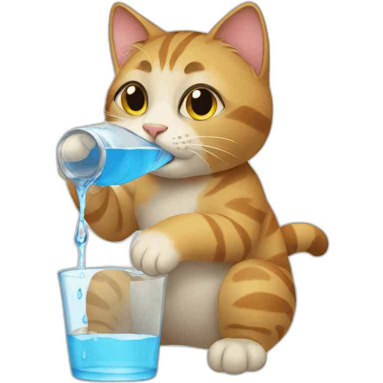 Cat drinking water emoji