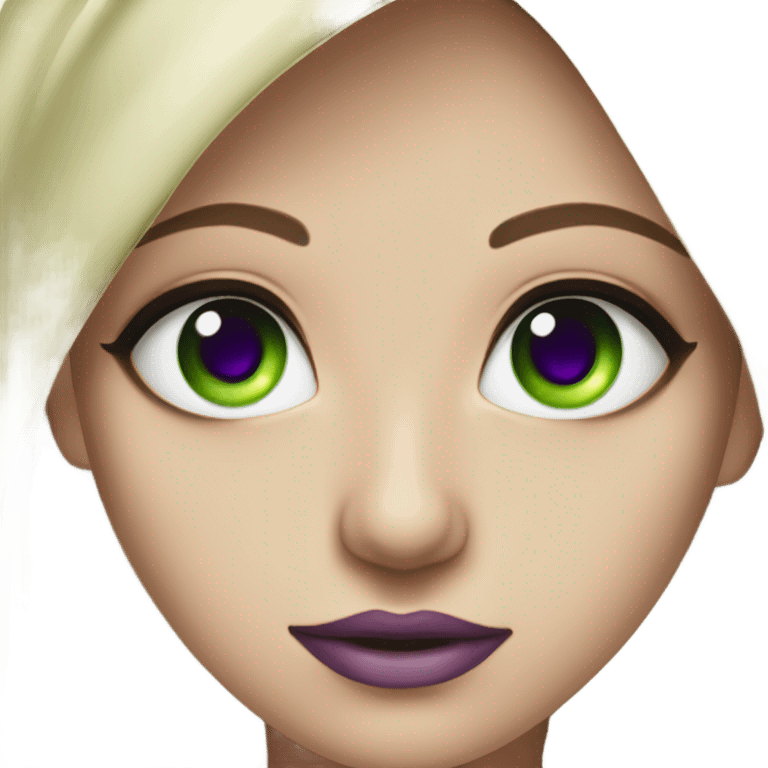 Green eyes with purple eye shadow emoji