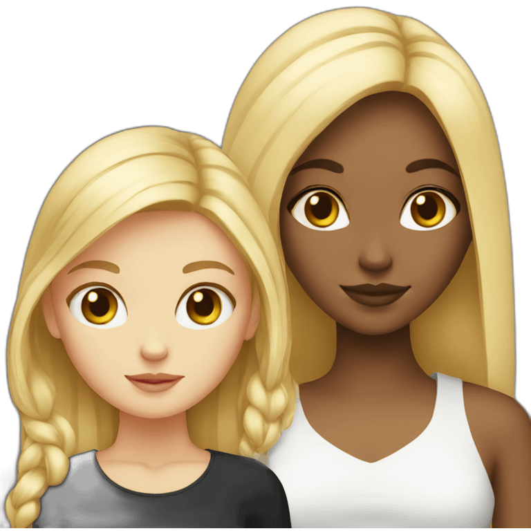 blond girl and black cat emoji