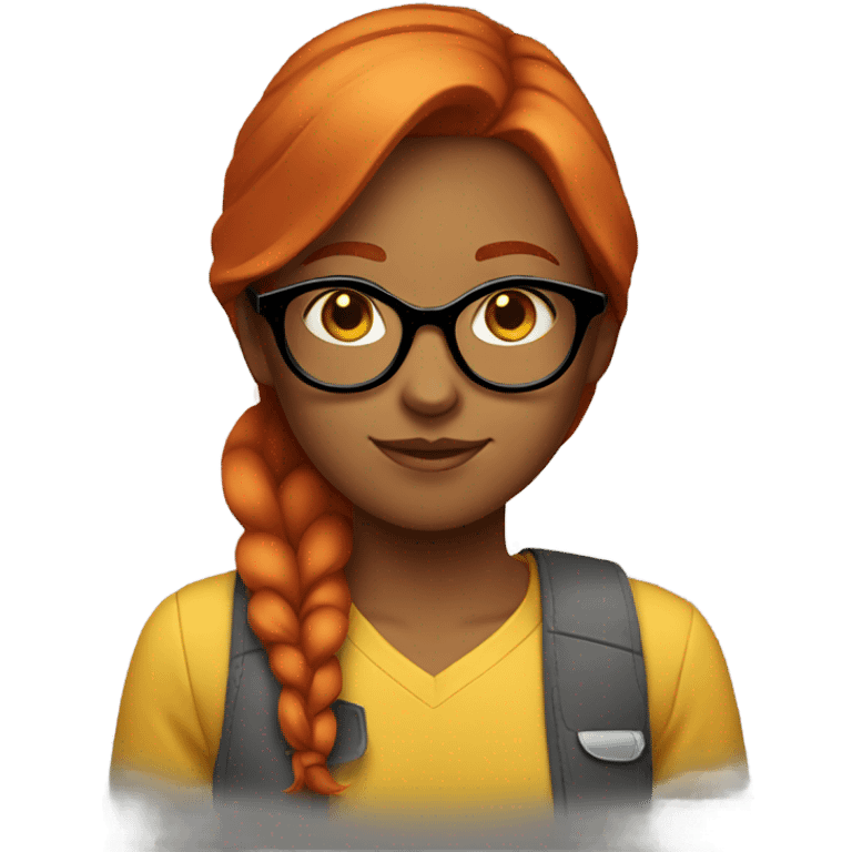 red-straight-haired-girl-glasses-YELLOW-shirt emoji