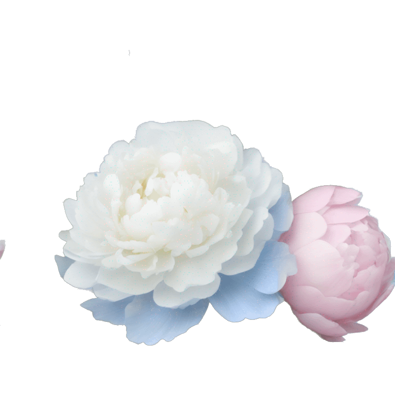 Bouquet of white peonies, baby pink peonies and baby blue hydrangeas  emoji