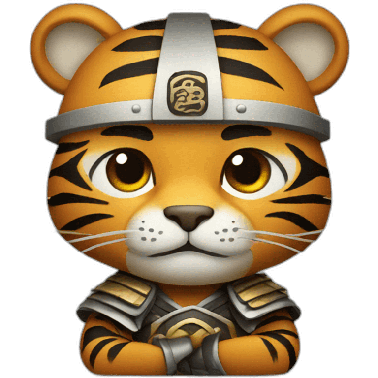 Tiger samurai with his arms crossed emoji