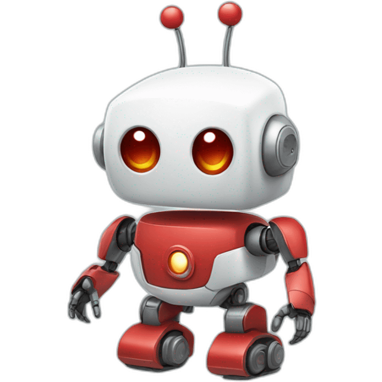 cute little white red robot emoji