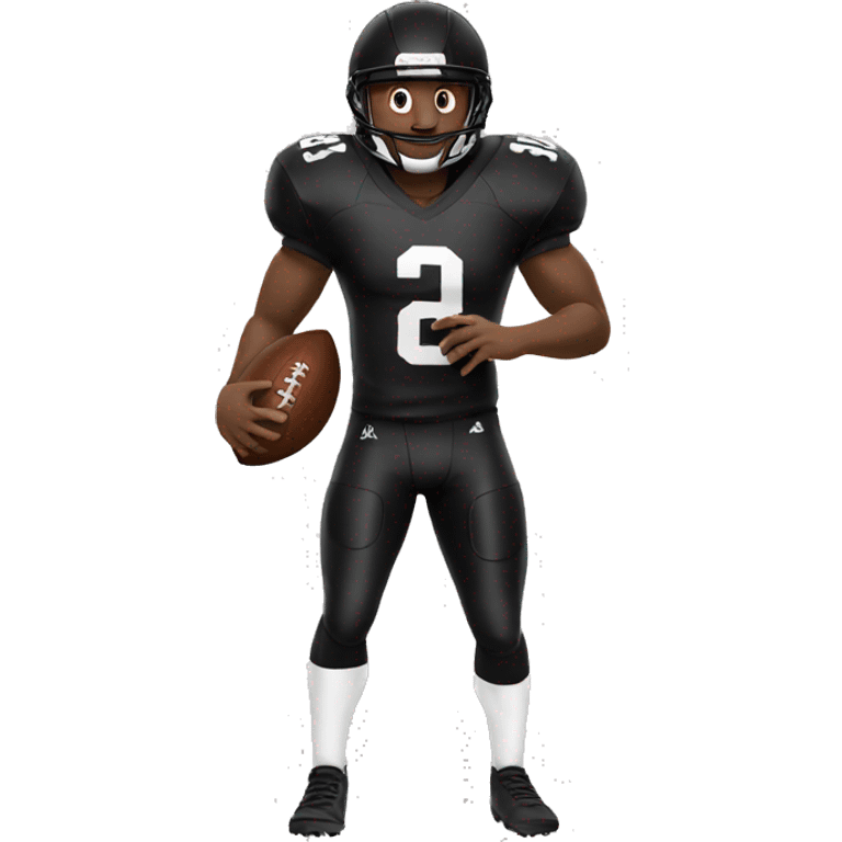 black football player cathing football emoji