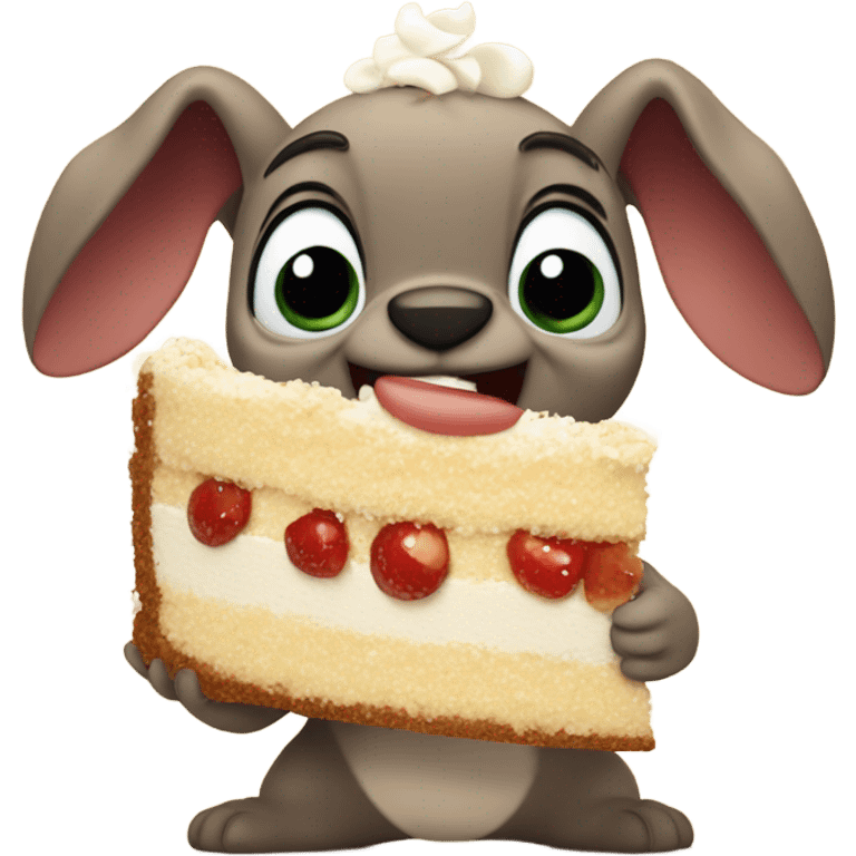 Stitch eating coconut cake emoji