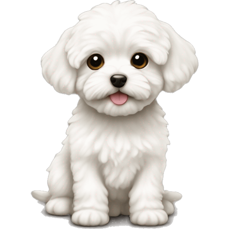 Maltipoo white puppy emoji