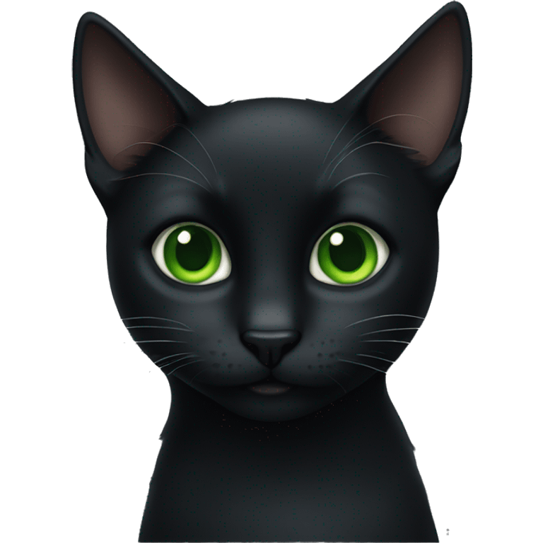 black cat green eyes emoji