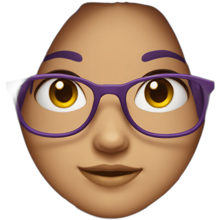 A purple haired girl with glasses emoji