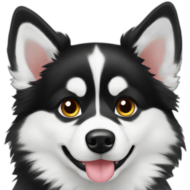 pomsky-black, cocker emoji