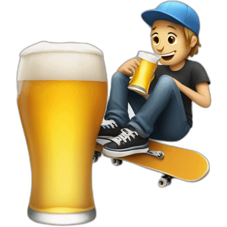 Skater-drinking-beer emoji