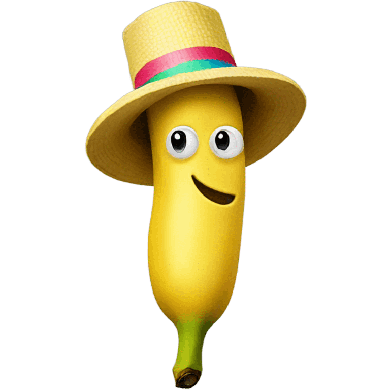 banana with a hat emoji