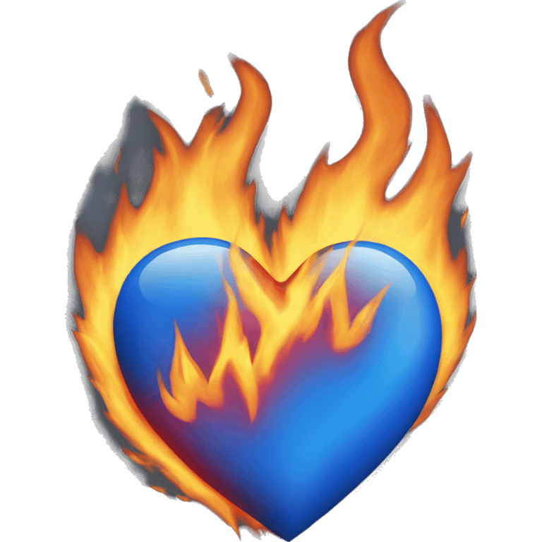 Blue heart with fire  emoji