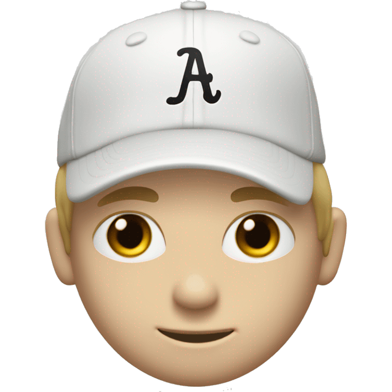 White boy baseball with initials LJR on
 cap emoji