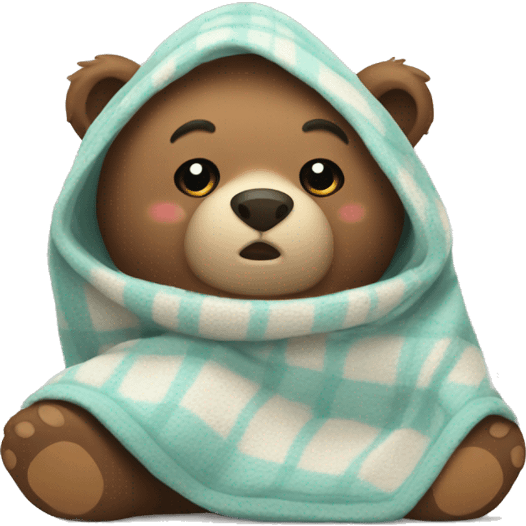 bear cozy in blanket emoji