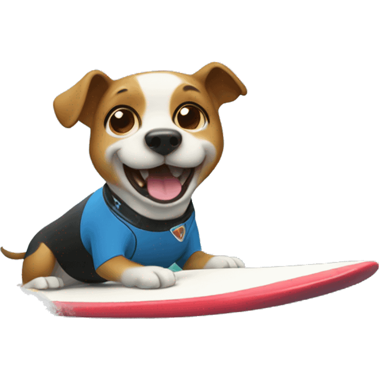 Dog surfing emoji