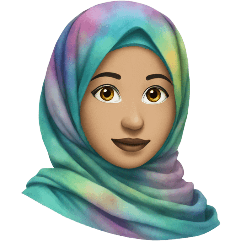 multicolored watercolor hijab emoji