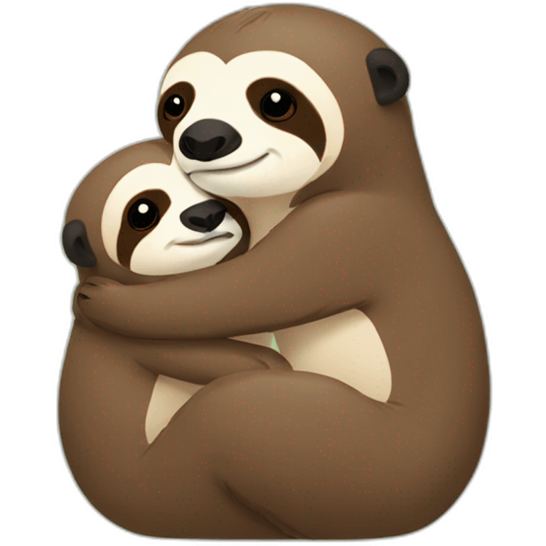 sloth and otter kissing emoji