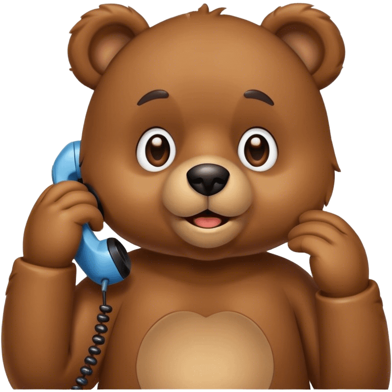 Teddy talking on phone  emoji