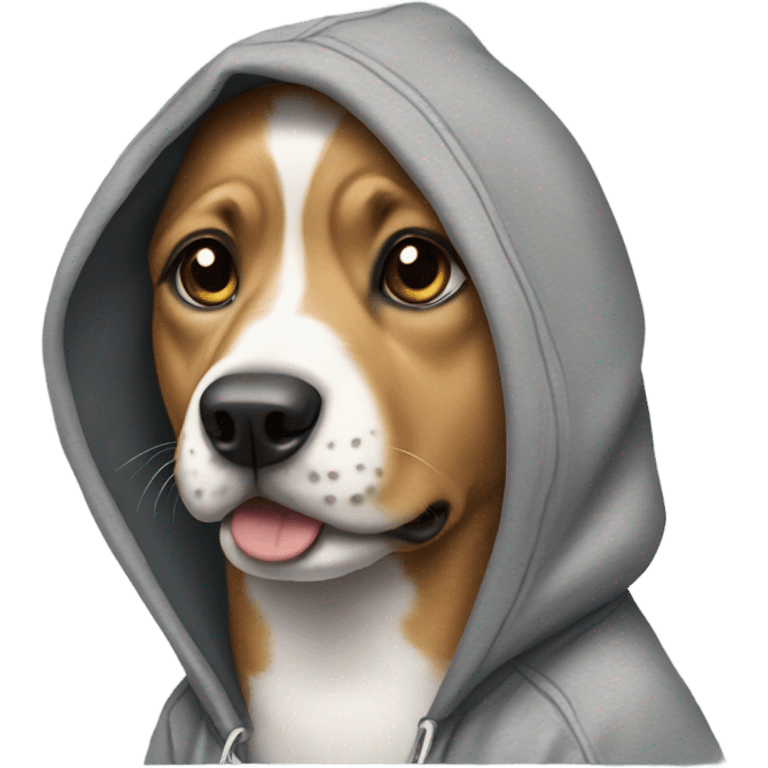 Dog wearing a hoodie  emoji