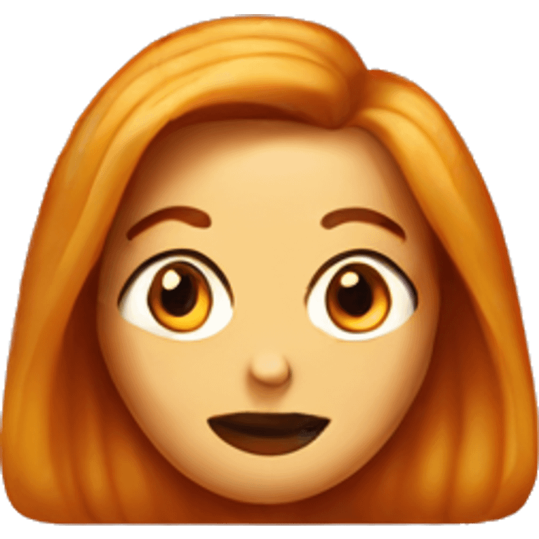 Female face on baked bean emoji