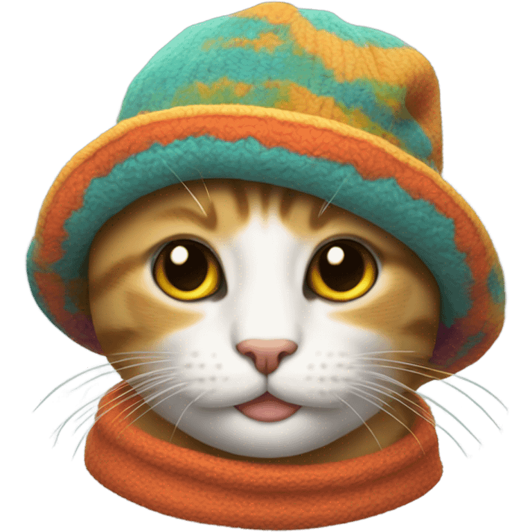 Gato con gorrito emoji