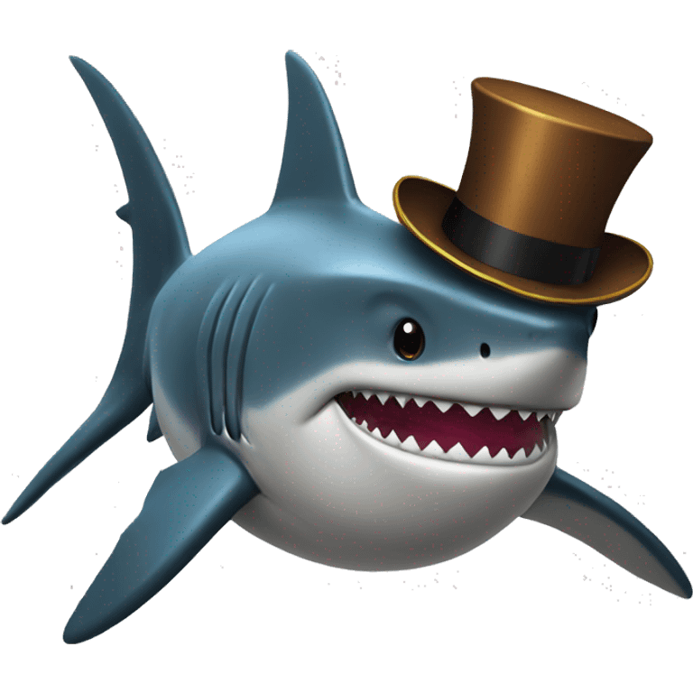 shark with tophat emoji