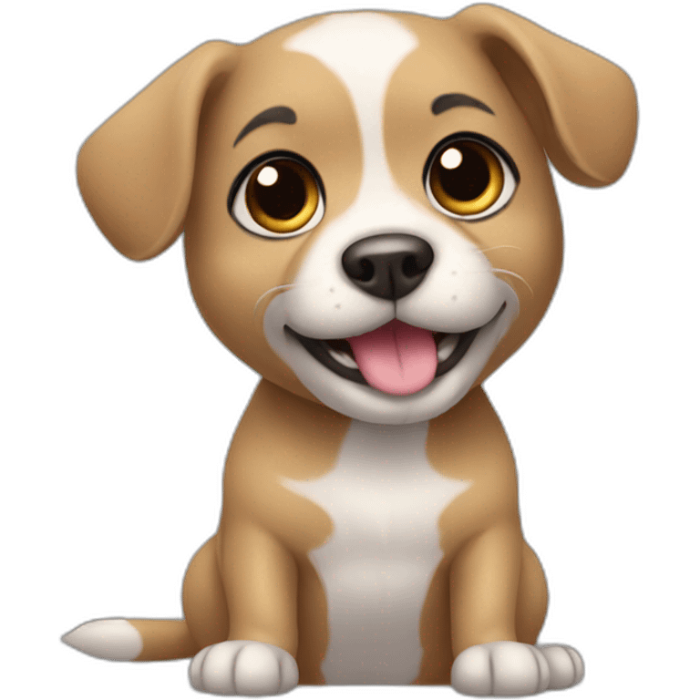 Cute dog black emoji