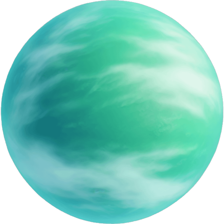 Pastel blue green planet with fog  emoji