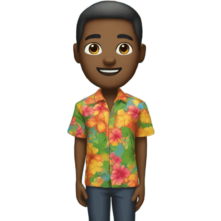 Black man in hawaiian shirt emoji