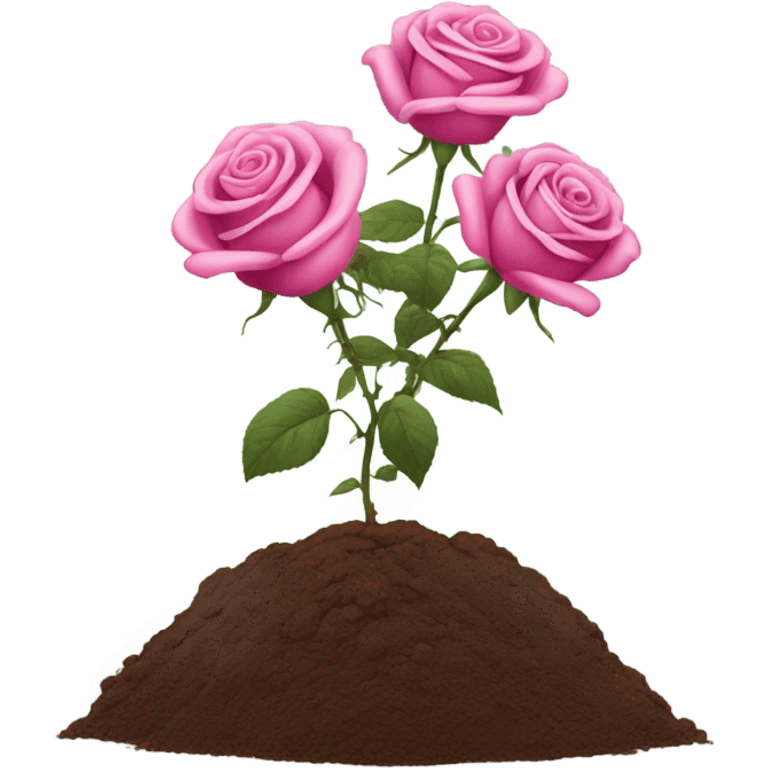 roses plant in ground  emoji