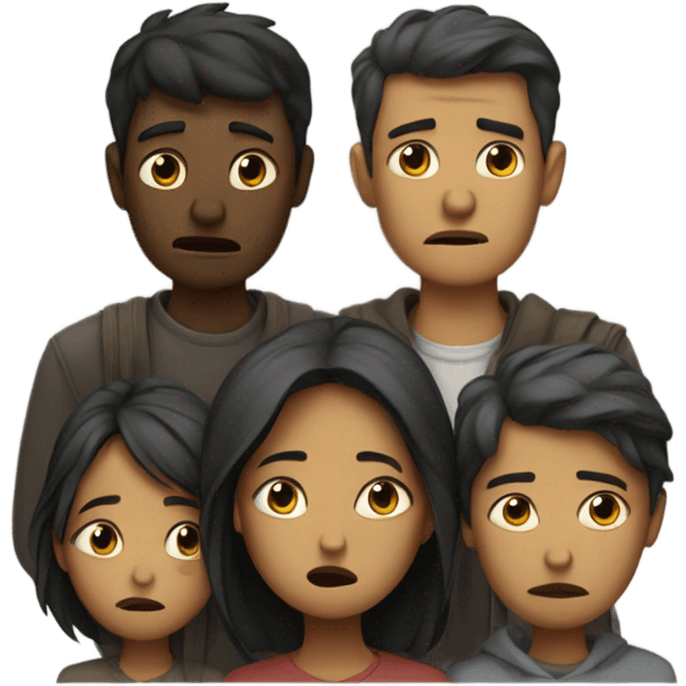 Group of sad people  standing emoji