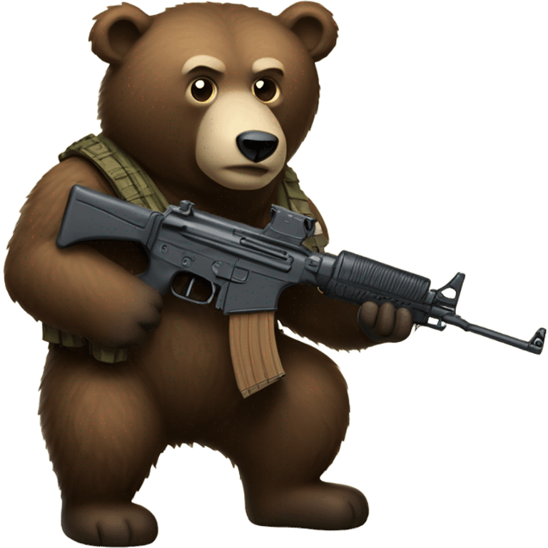 Russian bear with Kolashnikov emoji