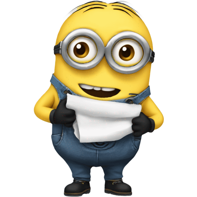 Minion holding a shirt emoji