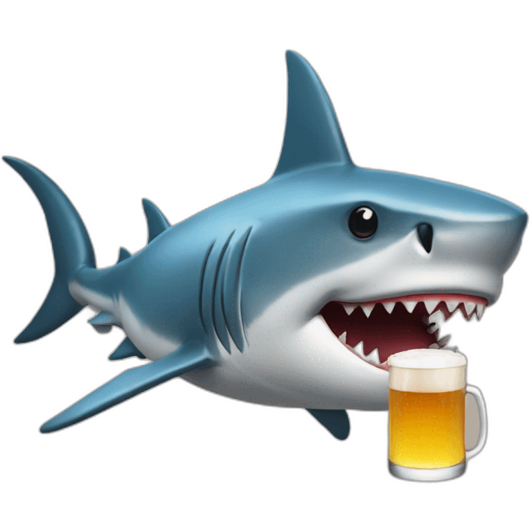 Shark drinking beer  emoji