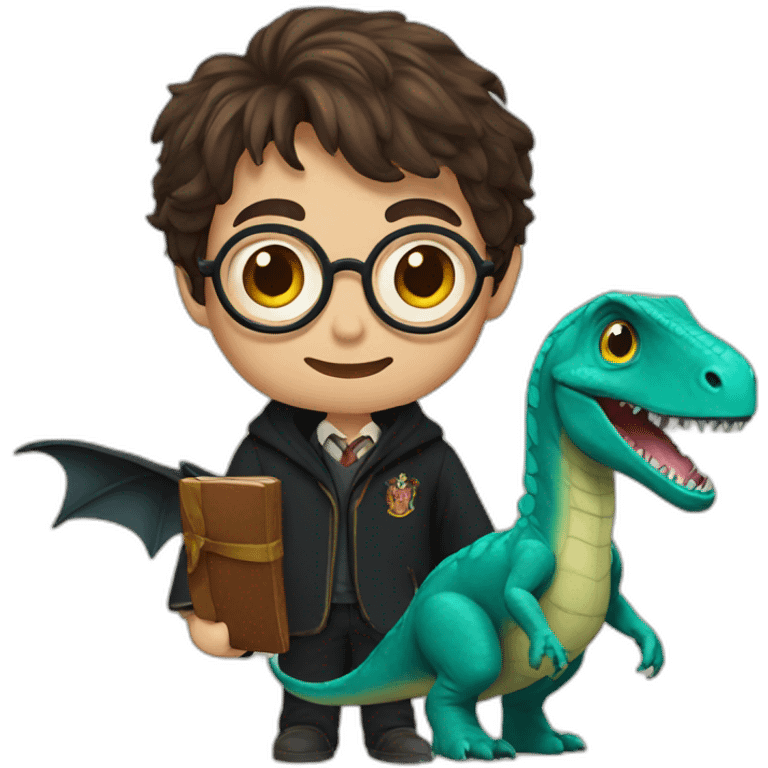 Harry Potter with dinosaur emoji