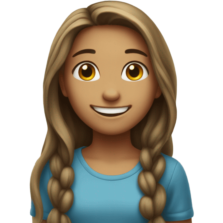 smiling girl with long hair emoji