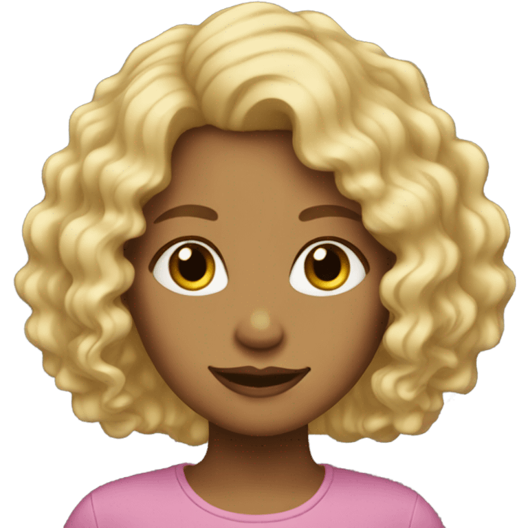 A girl with curly hair and blonde emoji