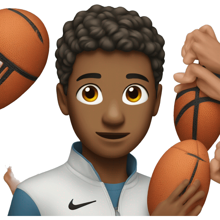 A boy wearing nike emoji