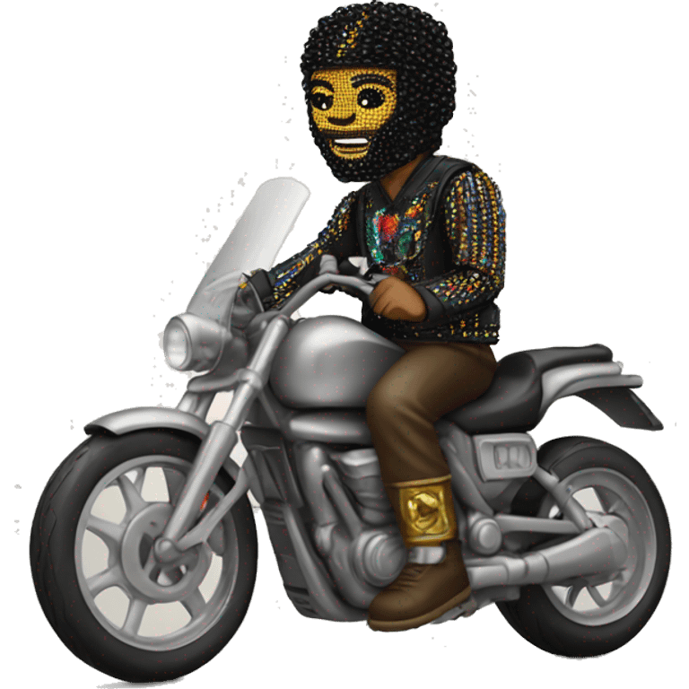 moto with beaded man  emoji