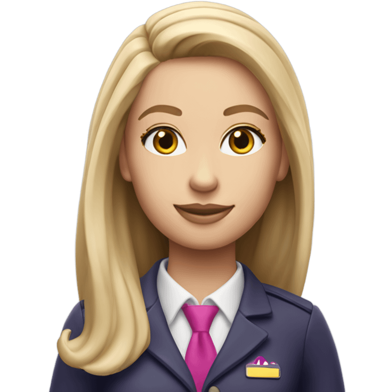 A wizz air flight attendant with long straight blonde hair emoji