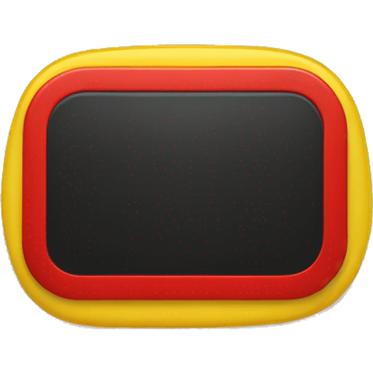 Black and red rectangle with medium size yellow circle in the middle  emoji