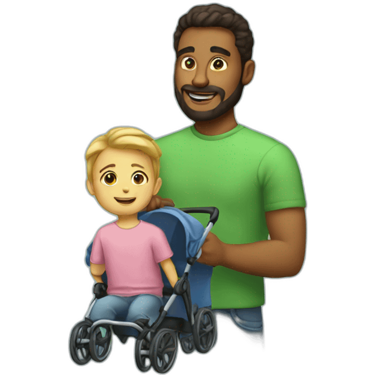 dad with kid buggy emoji