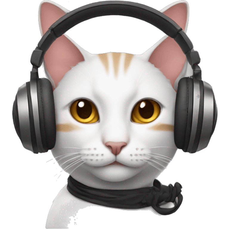 Cat wearing beats headphones emoji