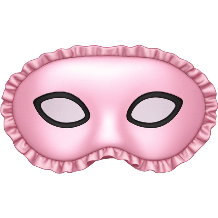 Light pink Frilly satin bedtime mask emoji