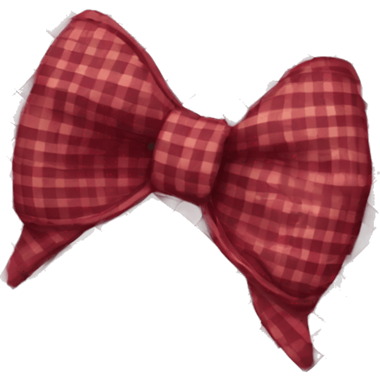 Burgundy gingham bow emoji