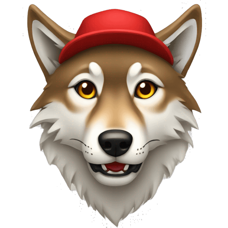 wolf with red hat emoji