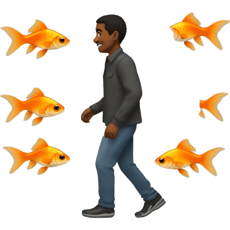 Walking my goldfish  emoji