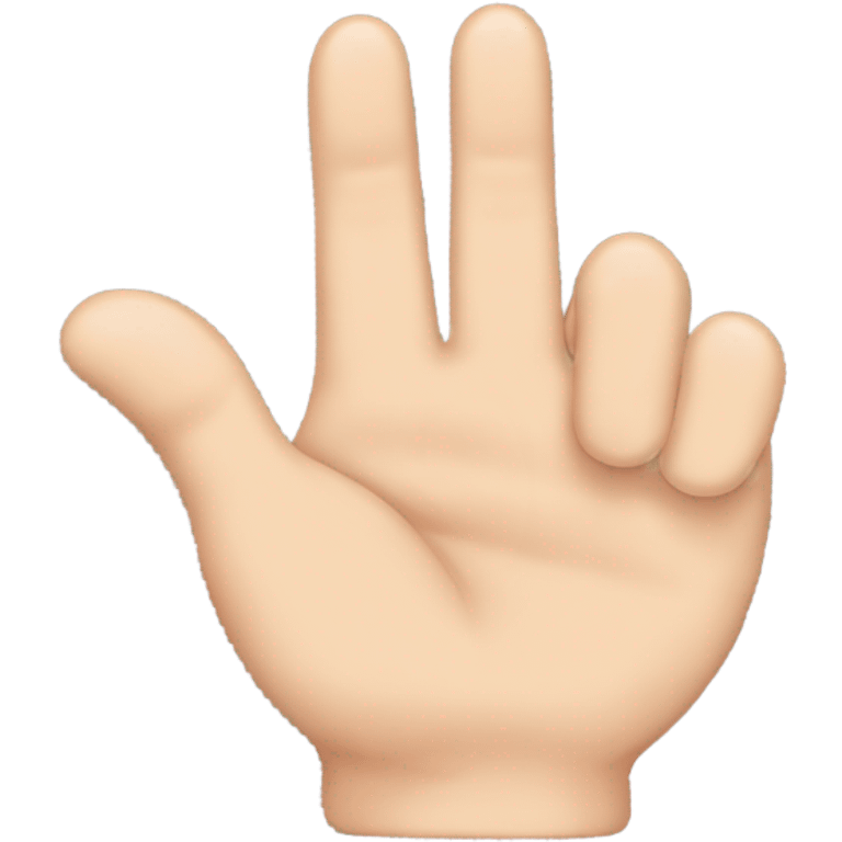 a hand that shows The sign of the horns(middle and ring fingers are bent)  emoji