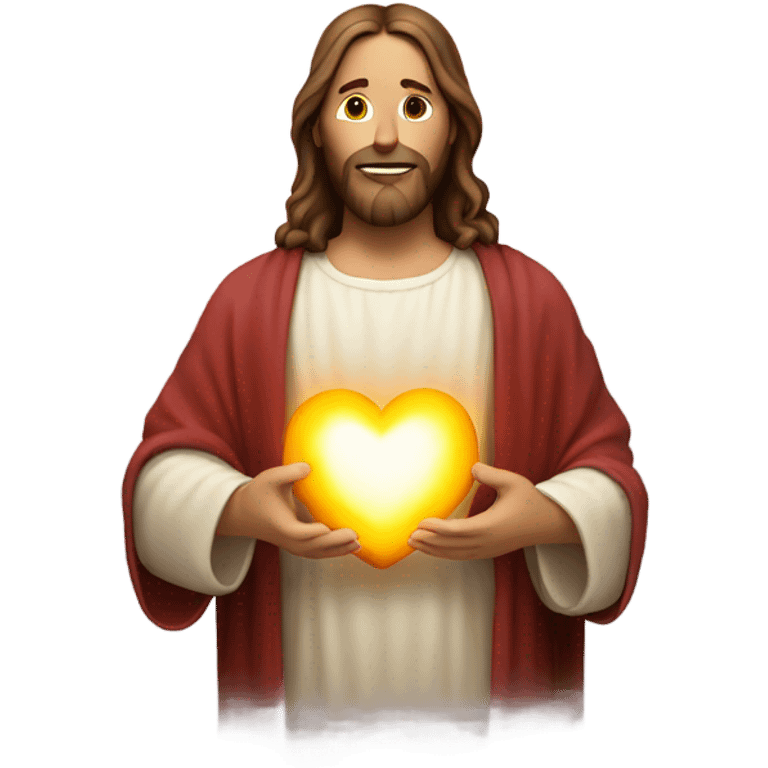 Jesus holding a heart  emoji